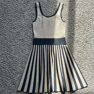 Guess Black and Tan Striped Mini Dress